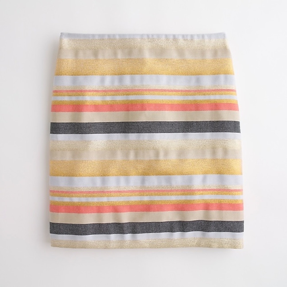 J.Crew Factory Multicolored Metallic Striped Skirt